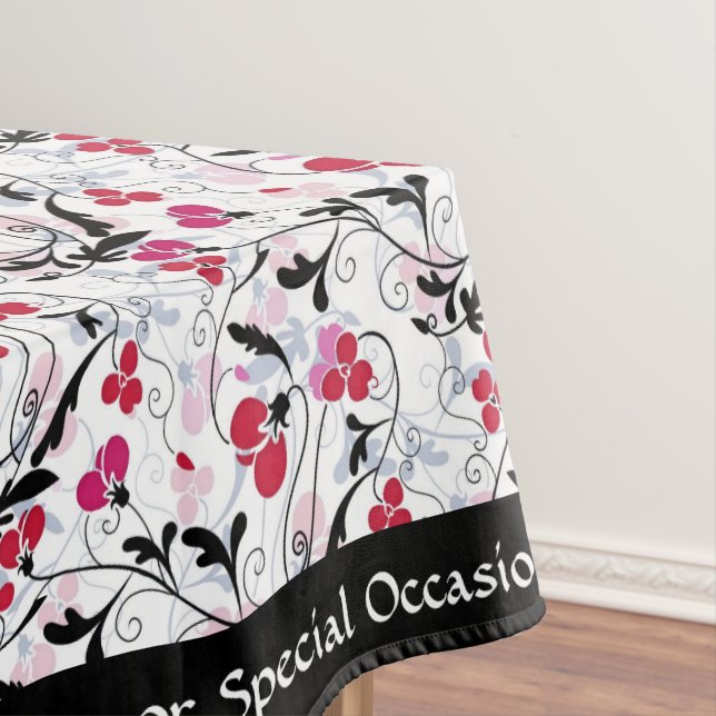 Toalha De Mesa Deco de Arte de Vinhas Vermelhas Negras Vermelhas  (Posição Original)