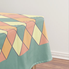 Toalha De Mesa Decoração com Padrão de Diamante Harlequim Pastel