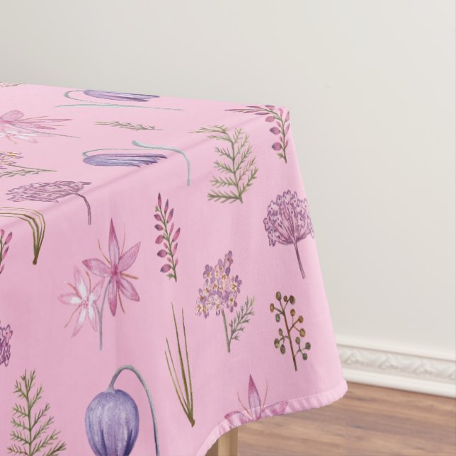 Toalha De Mesa Decoração de Chá de fraldas Rosa Púrpura Moderna (Posição Original)