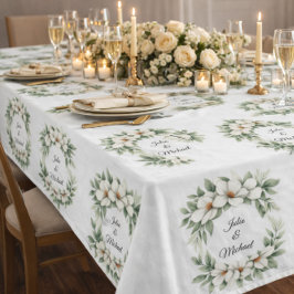 Toalha De Mesa Decoração de Noiva com Coroa de Magnólia Branca pa