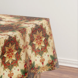 Toalha de Mesa Decorativa Vermelha Verde para Feri