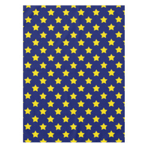 Toalha De Mesa Decorativo de Padrão de Estrelas Amarelas Azuis