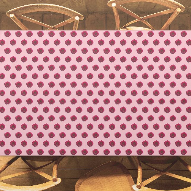 Toalha De Mesa Deep Pink Dahlia Flor Sem Costura Padrão ativado (Deep pink Dahlia flower seamless pattern on tablecloth)