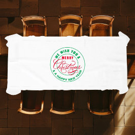 Toalha De Mesa Desejamos Um Feliz Natal Vermelho e Verde
