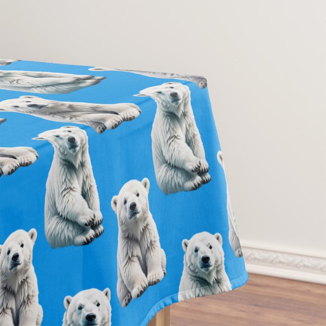 Toalha De Mesa Desenho de padrão de urso polar azul (Criador carregado)