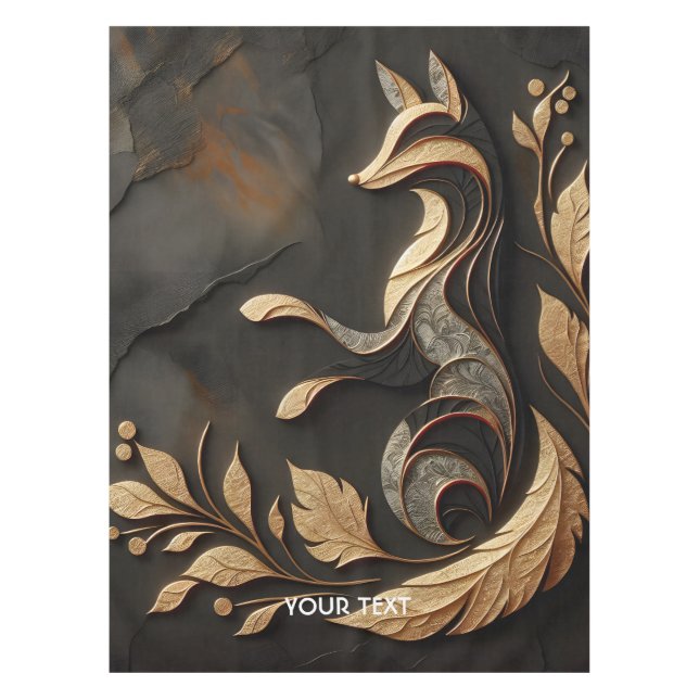 Toalha De Mesa Desenho de Raposa Elegante Fantasia (Frente)