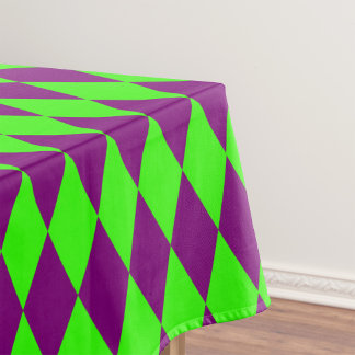 Toalha De Mesa Desenho Xadrez Arlequim Roxo Verde
