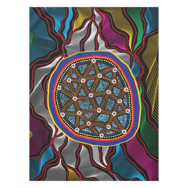 Toalha De Mesa Design- 15 Tablete Aboriginal (Frente)