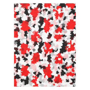 Toalha De Mesa Design abstrato do Camo Branco Preto Vermelho