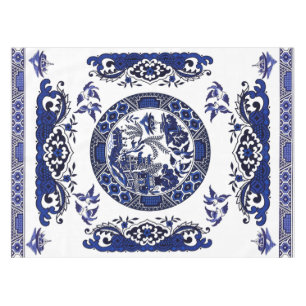 Toalha De Mesa Design azul clássico de China do salgueiro