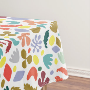 Toalha De Mesa Design de Apartamento Urbano Formas Vermelhas Verd