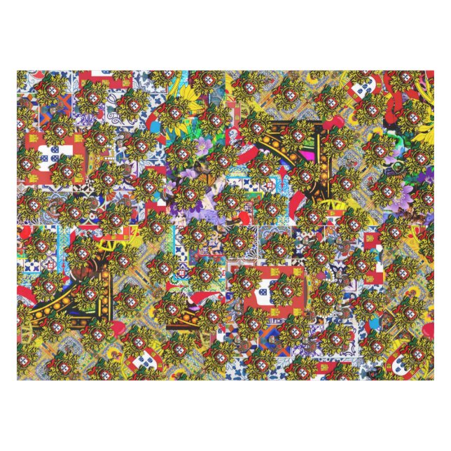 Toalha De Mesa Design de arte popular portuguesa (Frente (Horizontal))