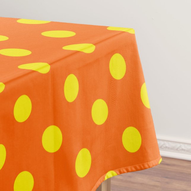 Toalha De Mesa Design de Padrão de Bolinhas Amarelo em Laranja (Criador carregado)