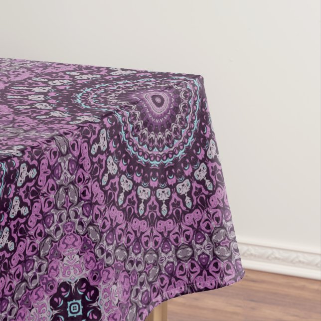 Toalha De Mesa Design de Padrão de Mandala Roxo e Lavanda (Posição Original)