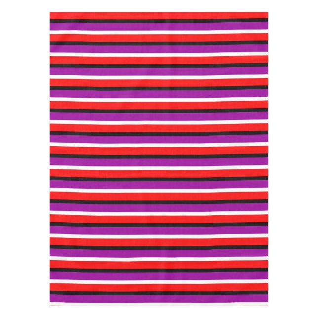 Toalha De Mesa Design de Padrão de Stripe Roxo Vermelho (Frente)