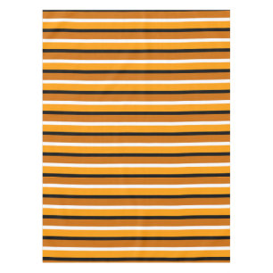 Toalha De Mesa Design de Padrão de Stripes Castanho Laranja
