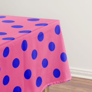 Toalha De Mesa Design de Padrão do Bolinhas Azul no Rosa