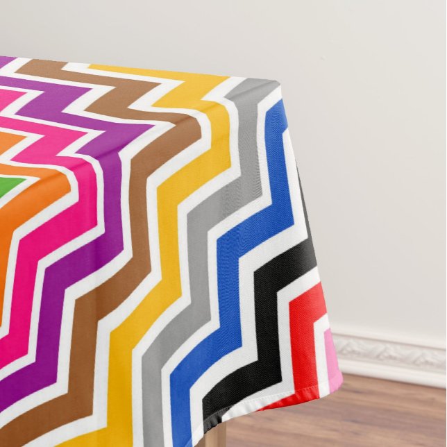 Toalha De Mesa Design de Padrão Zigzag Chevron com várias cores (Criador carregado)