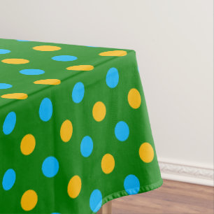 Toalha De Mesa Design de Pontos Polka Amarelo Verde Preto