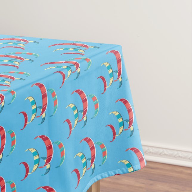 Toalha De Mesa Design de Surfistas de Kite Azul (Posição Original)