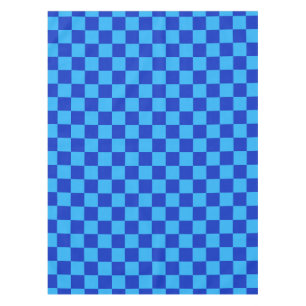 Toalha De Mesa Design de Xadrez Azul Claro e Escuro