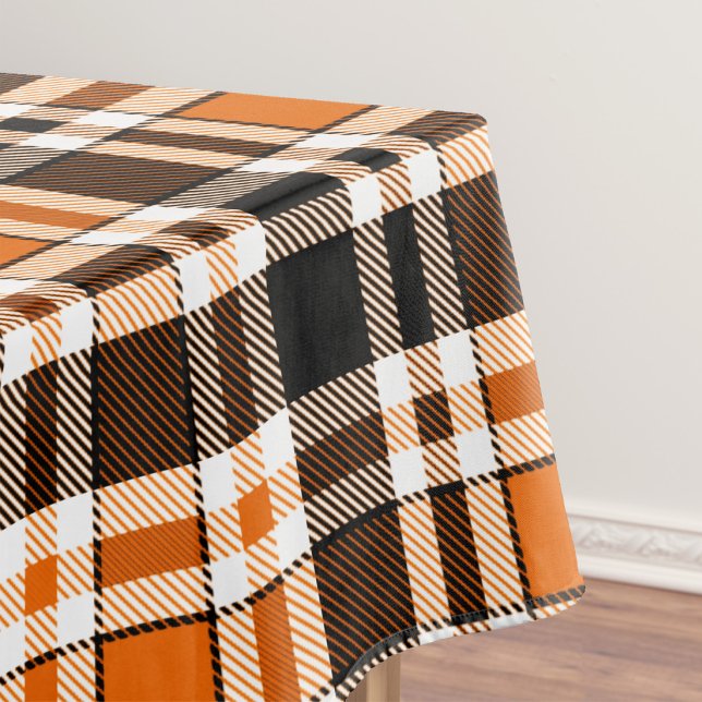 Toalha De Mesa Design do Padrão do Flannel Branco Laranja Preto d (Criador carregado)