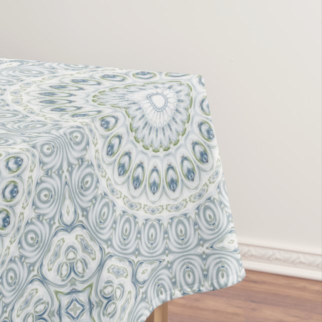 Toalha De Mesa Design do padrão Serene Blue e Green Mandala (Posição Original)