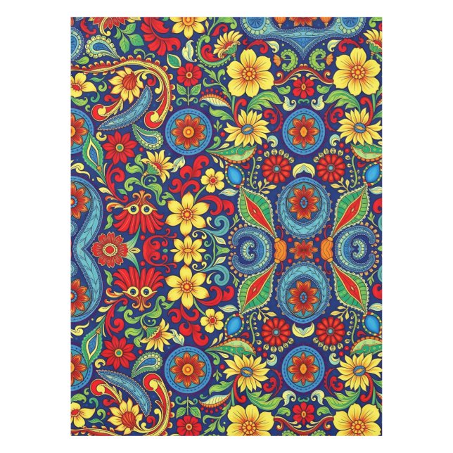 Toalha De Mesa Design do Rainbow Colour Flor Paisley (Frente)