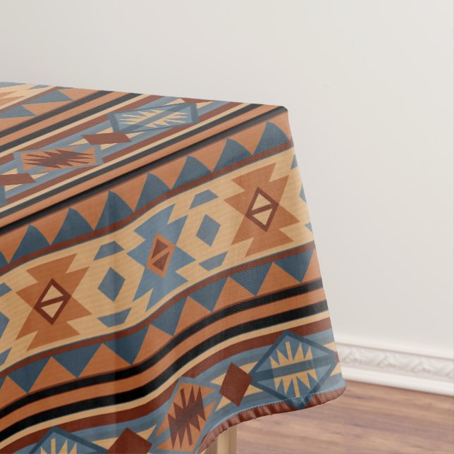 Toalha De Mesa Design do sudoeste da Adobe Cinza Castanho Padrão  (Posição Original)