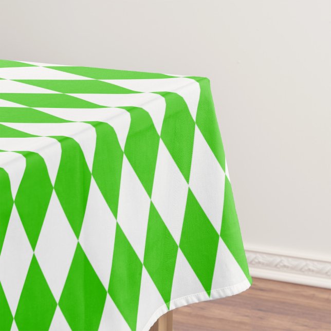 Toalha De Mesa Design dos Verificadores de Ouros Branco Verde (Criador carregado)