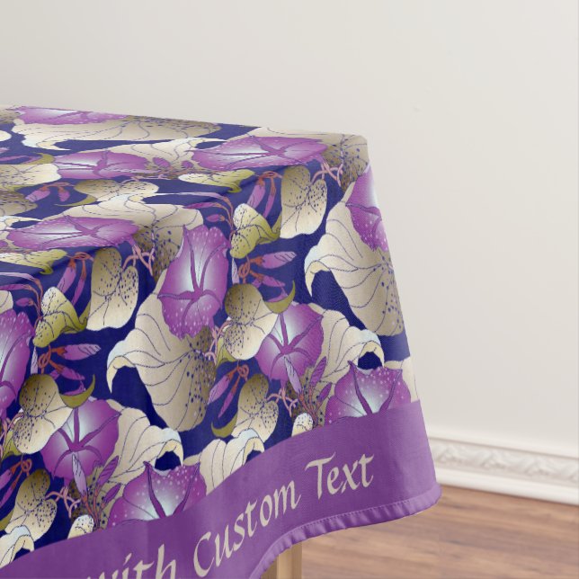 Toalha De Mesa Design Floral Elegante Lavanda Chic Roxo (Posição Original)