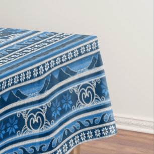 Toalha De Mesa Design nórdico azul do inverno