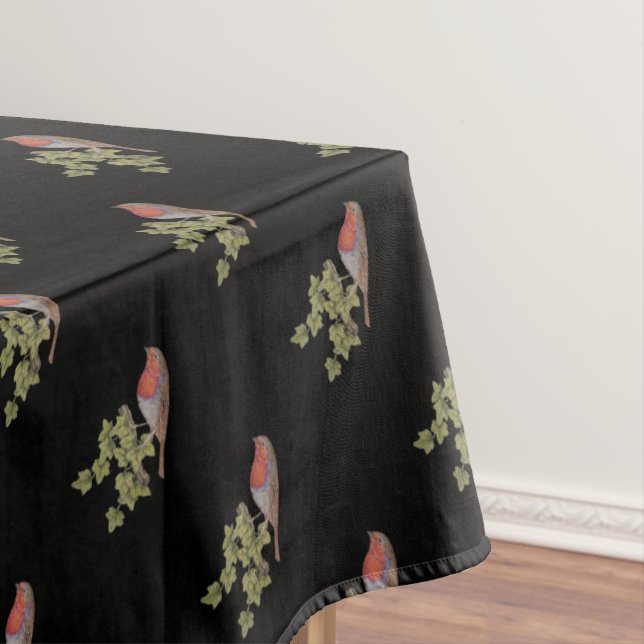 Toalha De Mesa design sazonal com folha de vinho e roba de natal (Posição Original)