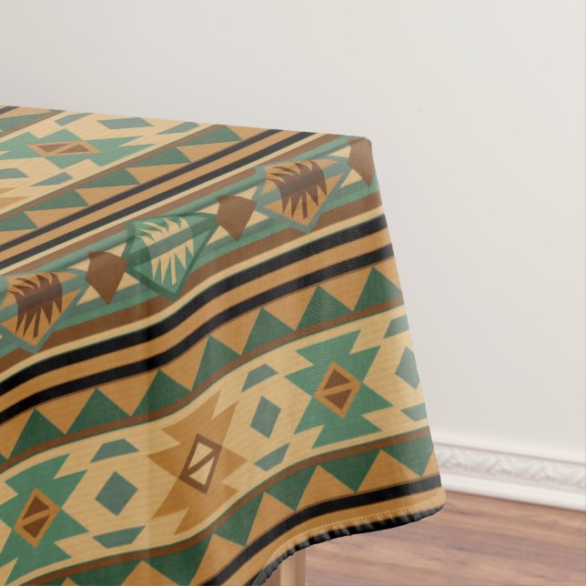 Toalha De Mesa Design Verde Castanho-Castanho-Sudoeste (Posição Original)