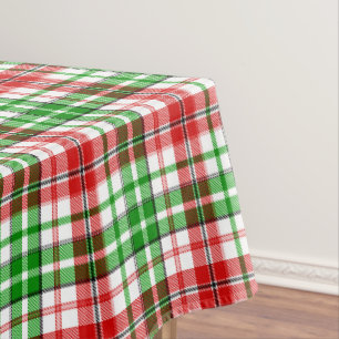 Toalha De Mesa Design Xadrez Escocês Branco Vermelho Verde 