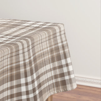 Toalha De Mesa Design Xadrez Escocês Tom Terra Neutro