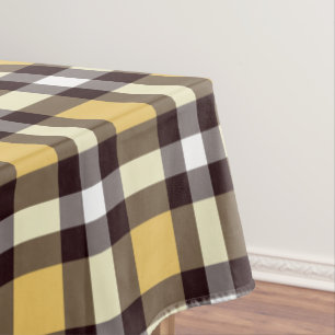 Toalha De Mesa Designer Gingham padrão amarelo e preto