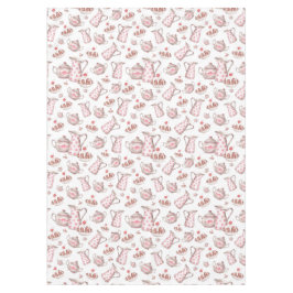 Toalha De Mesa Desserts de padaria, cor-de-rosa e branco, de aqua