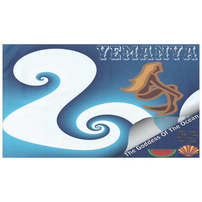 Toalha De Mesa Deusa Yemanya Do Oceano (Frente (Horizontal))