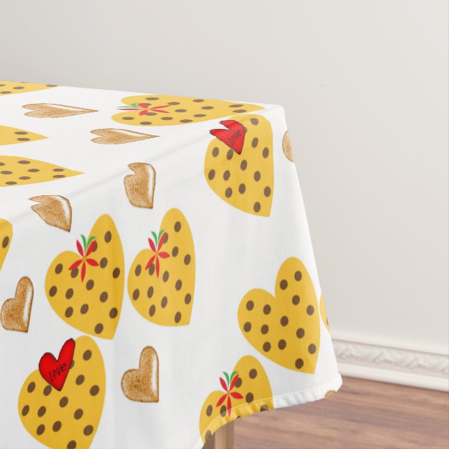 Toalha De Mesa Dia de os namorados Tablecloth Hearts Polkadot Dou (Posição Original)