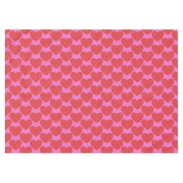Toalha De Mesa Dia dos Namorados Padrão de Coração Rosa e Vermelh