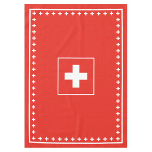 Toalha De Mesa Dia vermelho e branco da bandeira suíça básica