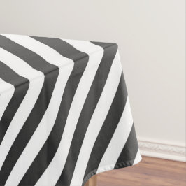 Toalha De Mesa Diagonal black and white stripes  pattern