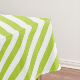 Toalha De Mesa Diagonal lime green and white stripes pattern