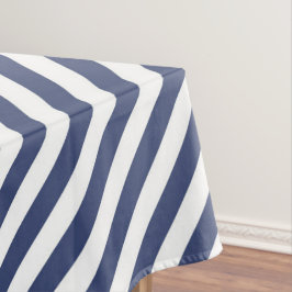 Toalha De Mesa Diagonal navy blue and white stripes pattern
