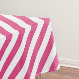 Toalha De Mesa Diagonal pink and white stripes pattern