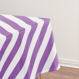 Toalha De Mesa Diagonal purple and white stripes pattern