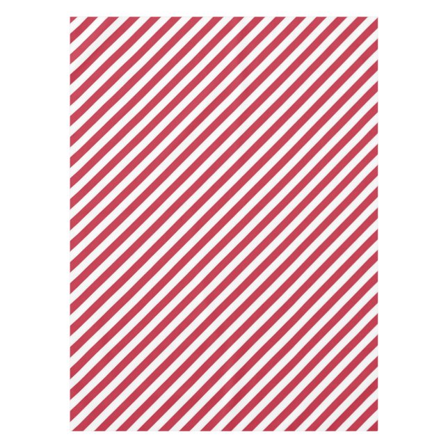 Toalha De Mesa Diagonal red and white stripes pattern (Frente)