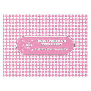 Toalha De Mesa Diamante rosa / Branco DIY Texto central e Parte d