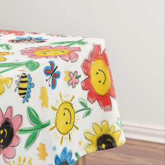 Toalha De Mesa Dias felizes - Flor e Padrão de Amigos alegres